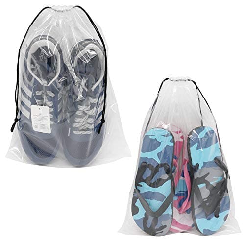 36 PCS Travel Transparent Shoe Storage Bags, Large Portable Clear Shoes Pouch Organizer with Drawstring Rope for Men and Women — view 2