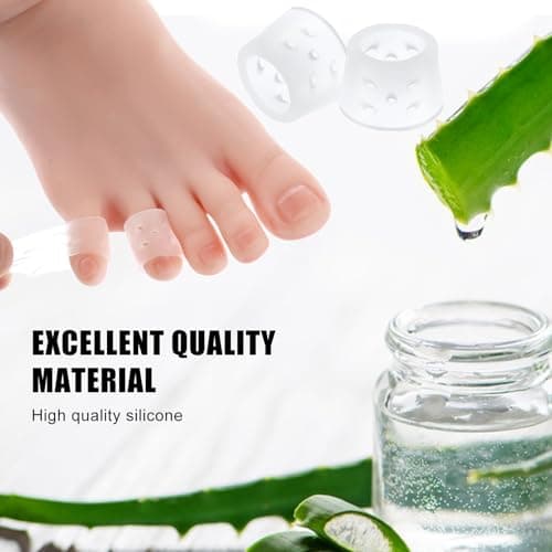 10Pairs Silicone Toe Sleeves Protectors Breathable Toe Covers Caps Pinky Toes Protector Soft Toes Tubes Pads Corn Cushions for Women Men Pain Relief, Calluses, Blisters, Bunion, Hammertoe — view 3