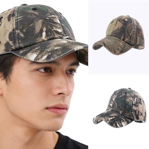Woedpez Fashion Camouflage Baseball Cap Easy to Carry Sun Hat for Travel Camping and Outdoor Adventures Hiking Climbing Headwear Breathable Cotton Baseball Cap — view 2