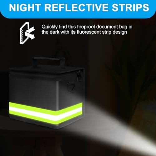2025 Upgraded Lipo Battery Fireproof Explosionproof Safe Bag,4 Layers of Heat Insulated Materials with Waterproof Zipper/Reflective Strip,Comfortable Handle/Portable Shoulder Strap(8.5x5.7x6.5inch) — view 3