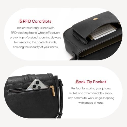 RAINSMORE Crossbody Bag for Women RFID Blocking Handbags & Shoulder Bags — view 5