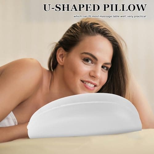 DIYEAH Memory Foam Face down Pillow for Beauty Salon, U-shaped Spa Massage Headrest Cushion 28x28x8cm Breathable Vent Holes, Reusable Professional Massage Table Pad — view 5