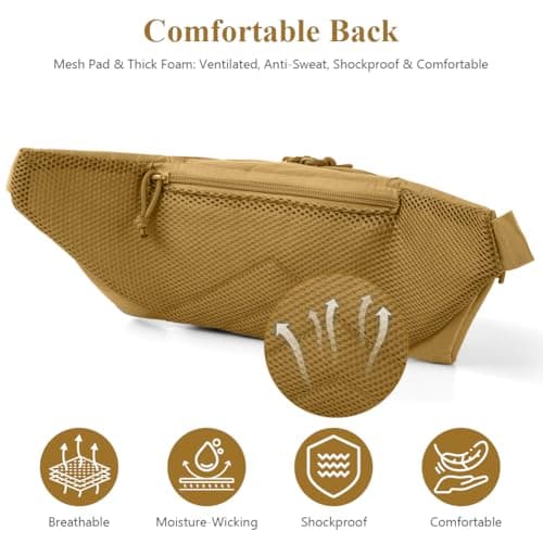 Adiwo Bumbag Waist Bag, Tactical Waist Bag with Multi-Pockets — view 4