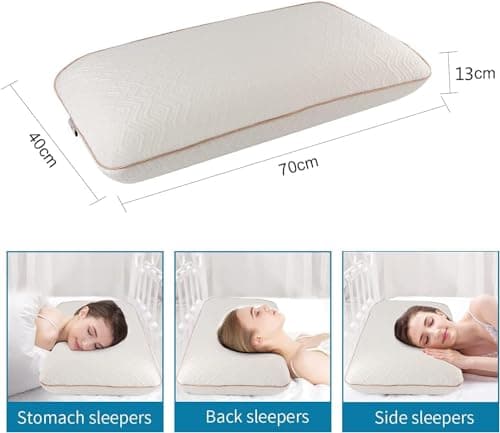 Fityou memory foam pillow king size,orthopedic pillow,Ergonomic Pillow,Deep Sleep Neck Pillow,Soft Anti Snore Pillows For Sleeping,Washable Pillow Case,70 x 40 x13 cm — view 2