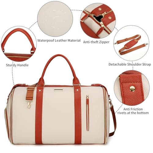 Travel Bag with Wheels, 2-in-1 Foldable Garment Bag, Stylish Carry-On with Toiletry Pocket, Shoulder Strap, and Shoe Compartment for Convenient Travel — view 4
