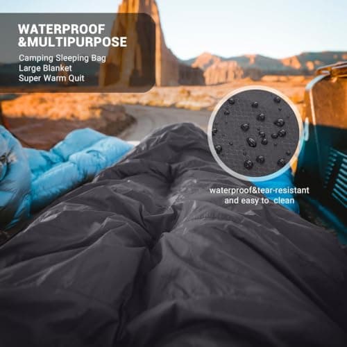 Double Sleeping Bag with 2 Pillows, Large Sleeping Bags for Adults and Kids — view 5