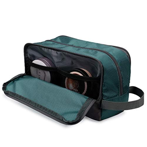 WANDF Toiletry Bag Water-Resistant Nylon Travel Wash Bag Lightweight Dopp Kit for Men and Women (A-Malachite Green) — view 3