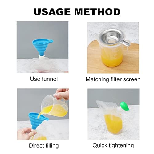 TSHAOUN 20 Pack Drink Pouches for Festivals,Reusable Plastic Hip Flask， Concealable Drink Pouches for Travel Camping Picnic Party 250ml, 350ml,420ml, 500ml — view 3
