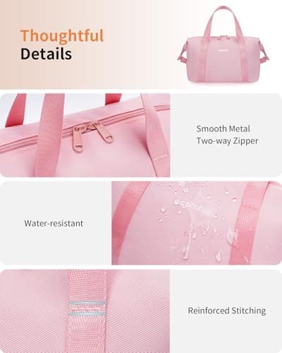 ECOHUB Travel Wash Bag for Women, Water-Resistant Toiletry Bag with Wide-Open, Makeup Cosmetic Organizer for Toiletries Accessories, Recycled Saving Bag for Full-Sized Container, Pink — view 5