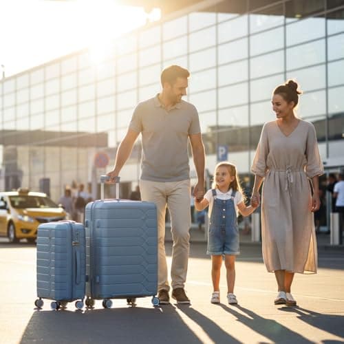 H.yeed 3 Piece Suitcase Set PP Hard Shell Luggage Set Lightweight Carry on Travel Hand Luggage with Spinner Wheels & TSA Lock 20" 24" 28" (Light Blue, 3 pcs Set) — view 4