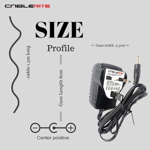 5v power supply adapter for Bush Classic Leather Look DAB Radio WO268 - psu plug cable — view 3
