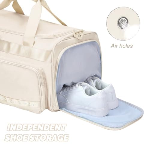 MAXTOP Travel Duffle Bag for Women Carry On Tote Weekender Overnight Bag Large Capacity Duffel Bag with Shoe Compartment,Gym Tote Bag with Dry and Wet Separation — view 4