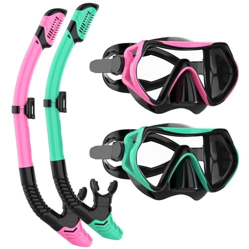 Snorkel Set Adults, JRing Snorkel Set with Anti Fog Goggles Dry Snorkel