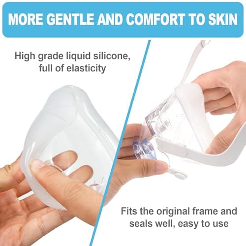 Improved CPAP Mask Kit Compatible with Resmed Airfit F20 Medium, Replacement Headgear Frame Assembly, Secure Seal & Optimized Sleep Apnea Mask, CPAP Accessories Supplied by BlessEase (No Elbow) — view 5