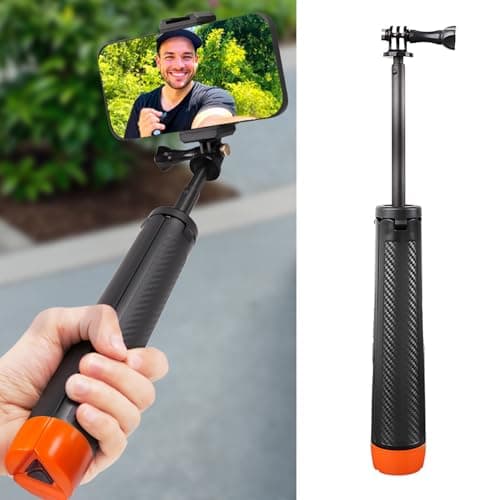 Ejoyous Selfie Stick Travel Tripod, ABS 4 in 1 Extendable Floating Selfie Stick Tripod, 9.25 to 22.44in Adjustable Grip and Stand for Travel Water Sports Action Cameras — view 5