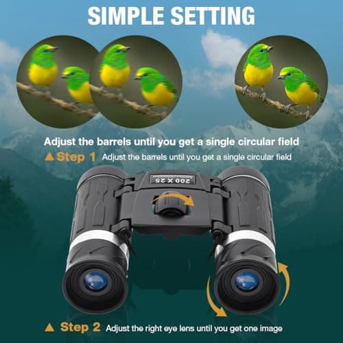 OFFCUP 200x25 Compact Binoculars for Adults and Kids, Mini Pocket Binocular — view 3