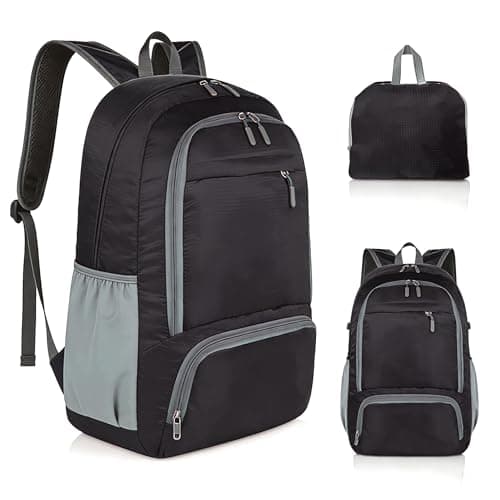 Wihozte Foldable Travel Backpack 30L Hiking Backpack - Waterproof Rucksack, Lightweight Foldable, Multi-Scene Use Work Outdoor Cycling Camping Walking Sport Daypack, Men & Women Large Bag
