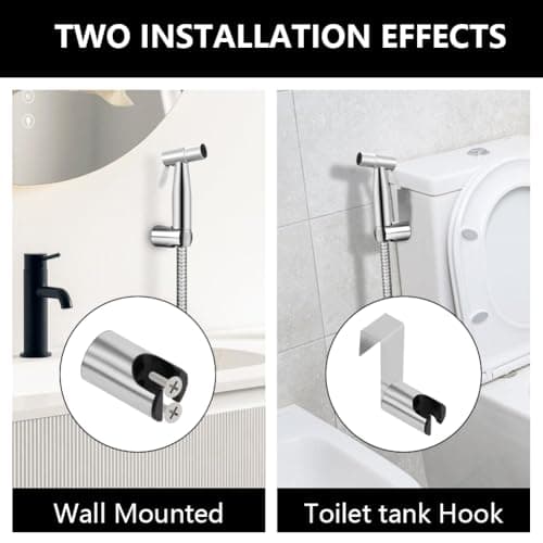 HOTUT Portable Bidet Sprayer Kit, Stainless Steel Bidet Shower Head with Hose, Handheld Toilet Bidet Sprayer Kit, Hand Held Bathroom Cloth Diaper Sprayer Set for Feminine Hygiene, Pet Shower, Bathroom — view 5