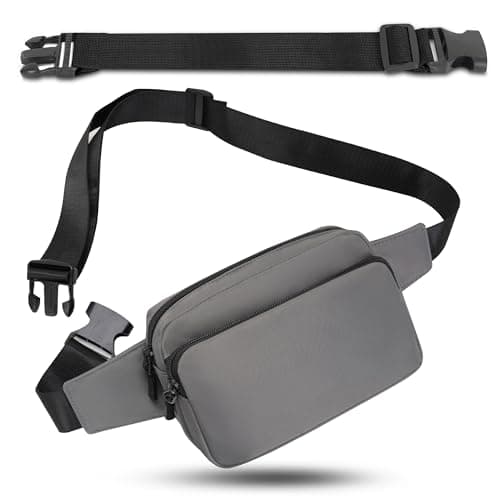 IHIGOGOFA Bumbags Waist Fanny Pack Fashion Bum Bag with 30cm Extended Belt for Dog Walking Climbing Hiking Travel Cycling Girls Ladies Men Women (Grey)