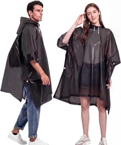NAYEZH Rain Poncho for Adults, 2‑Pack Reusable Waterproof Cape with Hood