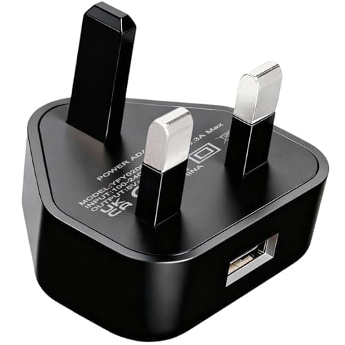 5V 2A usb plug uk Wall Charger Power Supply 5V2A Charging Block 10W USB Charger Block 5 volt 2amp(2000mA) Adapter Plug UK for Small Appliances Such as Small Table Lamps/Kids Electric Toys/Smartwatch