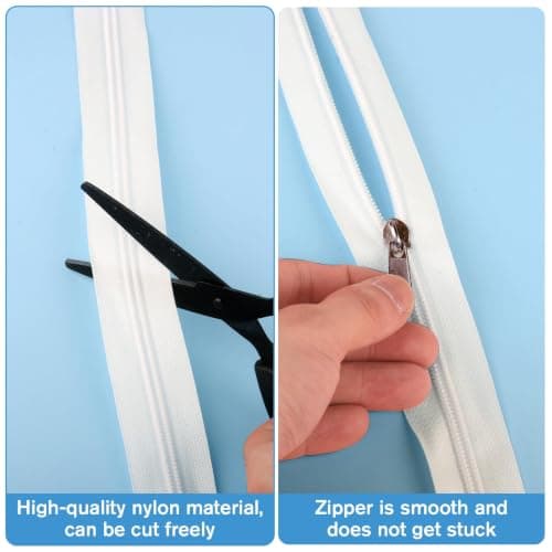 #5 Zips for Sewing, 10m/10.9 Yards Nylon Zippers with 20pcs Zipper Sliders — view 3