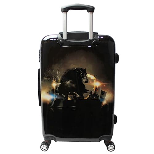 World Traveler VentureX Medium Checked Luggage, Hardshell Suitcase with Spinner Wheels, Black-Chariot, 26" H x 16" L x 10" W, Venturex Medium Checked Luggage, Hardshell Suitcase with Spinner Wheels — view 5