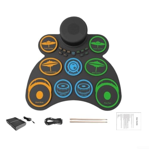 Portable E-Drum Kit 9-Pad with Built-in Speakers