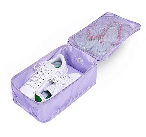 Set of 6pcs Packing Cubes with Shoe Bag,Ultralight Luggage Organizer Bags,4 Various Sizes (Lavender) — view 6