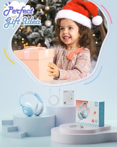 awatrue Kids Headphones Wireless, 75H Playtime, 5.4 Bluetooth & 3.5mm Jack AUX Cable, 85dBA Volume Limited, BPA Free/CPC Certified, Over Ear Toddler Headphones with Mic for iPad/Tablet/Travel/School — view 5