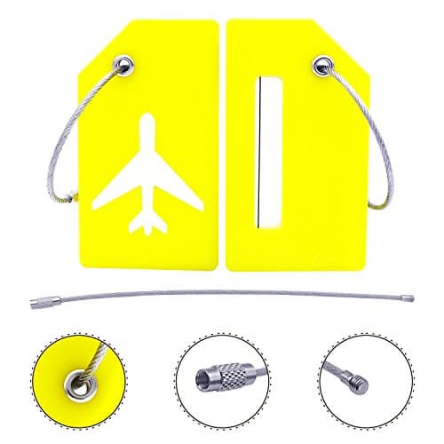 2PCS Silicone Luggage Tag with Name Card to Quickly Spot Luggage Yellow — view 3