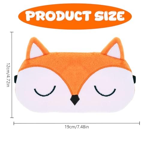 Eye Mask for Sleeping, Cartoon Fox Sleep Mask, Orange Fluffy Plush Eye Cover for Sleeping, Cute Animal Night Nap Eyeshade for Women Men, Travel Blindfold — view 2