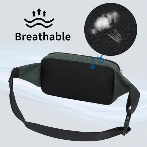 Bumbag Waterproof Bum Bag Waist Fanny Pack Running Belt for Men Women Unisex Bum Bag with Adjustable Belt for Outdoors Workout Hiking Gifts for Ladies Boys (Olive) — view 5