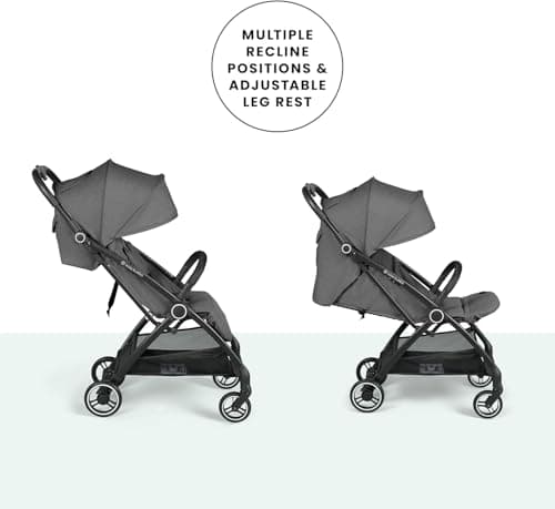 Ickle Bubba Aries Autofold Stroller – Lightweight Compact Fold Travel Pushchair, One-Hand Auto-Fold, Only 6.1kg, Birth to 22kg, Multi-Position Recline, UPF 50+ Hood (Graphite Grey) — view 5
