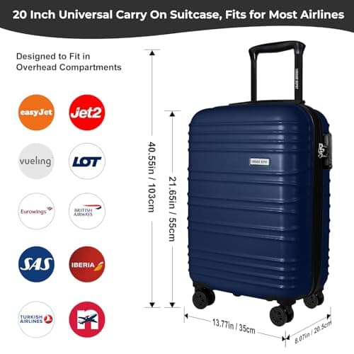 Luggage Depot Carry On Suitcase, TSA Lock, Cabin Travel, ABS Navy Blue — view 2