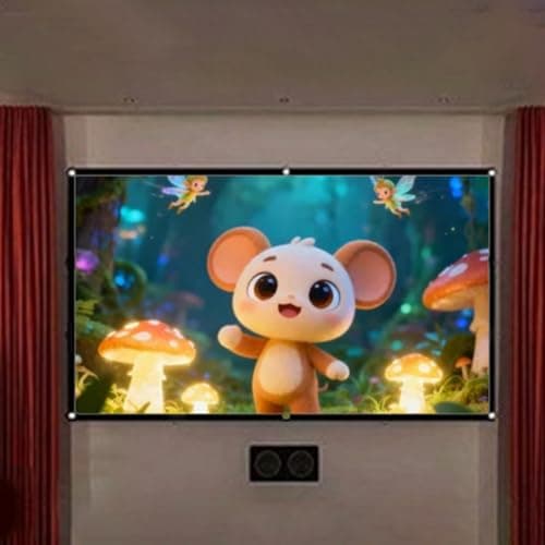 Projector Screen - Portable Foldable Theater Screen, Large Video Roll Up Magnetic, Wide Viewing Panel | Indoor Outdoor Cinema Equipment for Camping RV Backyard — view 2