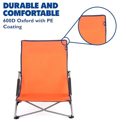 Yello Low Folding Beach Chair, Portable Camping Chair with Carry Case — view 6