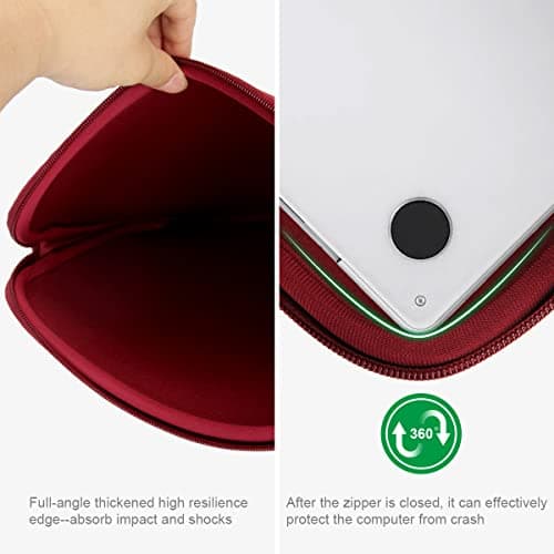 Arvok 17 17.3 Inch Laptop Sleeve Multi-Color Size Choice Case/Water-Resistant Neoprene Notebook Computer Pocket Tablet Briefcase Carrying Bag/Pouch Skin Cover for HP/Dell/Lenovo/Asus/Acer, Wine Red — view 3