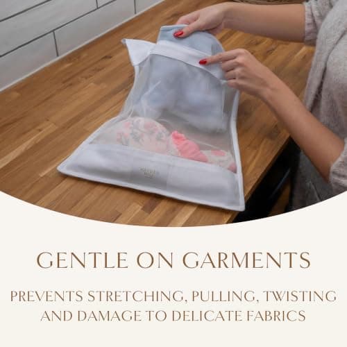 Hayden Hill Organic Cotton Mesh Laundry Bags for Delicates & Travel, 2 Pack — view 5