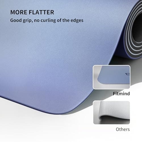 FITMIND Professional PU Rubber Yoga Mat, Double-Sided Non Slip Sweat Resistant Exercise Mat for Men Women, Comfortable Extra Long & Wide for Yoga, Pilates, Fitness, Home Gym, 1830×680×4.5mm Thick — view 4