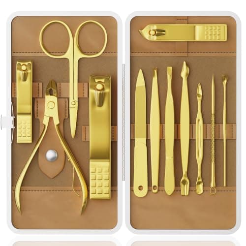 Manicure Set, Stainless Steel Nail Clipper Set with Travel Case