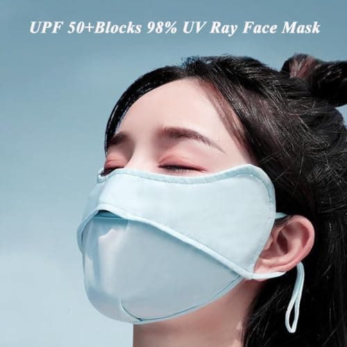 Spunklad 4 Pack UV Protection Ice Silk Face Mask, UPF50+ Adjustable Sun Cover (Multi Color) — view 6