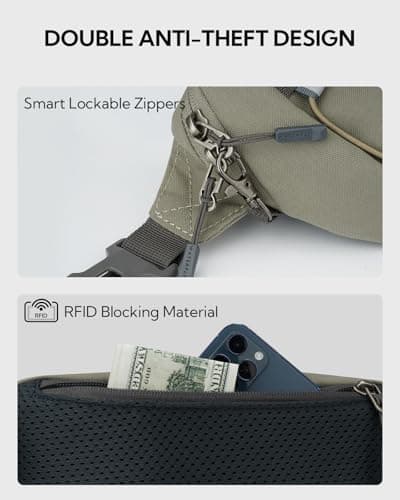 Waterfly Bum Bag Fanny Pack Waist Packs with RFID Blocking Grey-Green — view 4