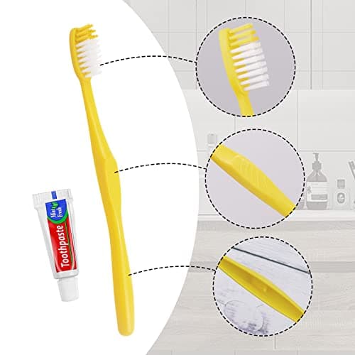 150 Pack Disposable Toothbrush with Toothpaste,Yellow Travel Toothbrush Set — view 6