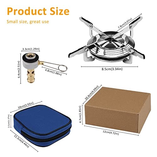 Camping Gas Stove Portable Single Burner 2800W Mini Pocket One-Piece Gas Burner Backpacking Cooking Folding Stove Camping Cookware for Picnic Camping Trekking Fishing Outdoor Activities — view 2