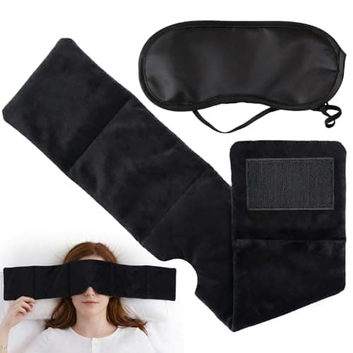 2 PCS Weighted Eye Mask for Sleeping Weighted Sleep Mask with Beads and Soft Cotton Cloth Portable and Skin-Friendly Relieves Fatigue for Train Travel and Home Use