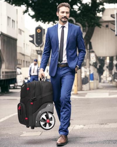 MATEIN Backpack with Wheels, 17 in Wheeled Backpack, Rucksack on Wheels — view 2