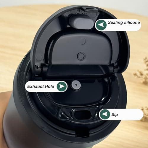 BOKCIK 400ml Insulated Travel Mug with Leak-Proof Safety Lock Pop-up lid — view 4