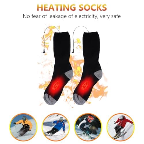 Heating Socks Black Polyester USB Travel Foot Warmers 50℃ Foldable — view 3