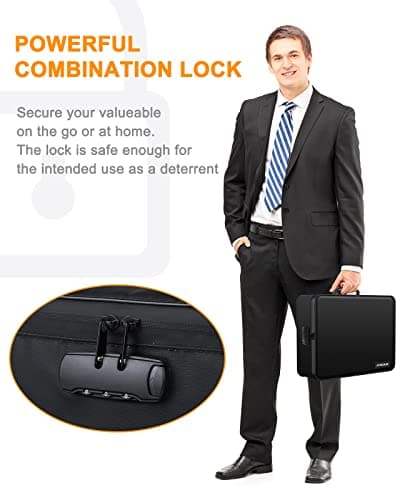 JUNDUN Fireproof Document Box with 7 Pockets File Folder — view 6
